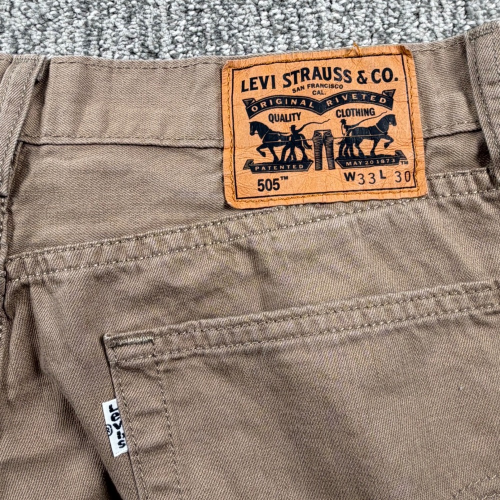 Levi's 505 Regular Fit Jeans‎ Mens 33x30* Tan Khaki Straight Leg Denim Pants - Picture 4 of 7